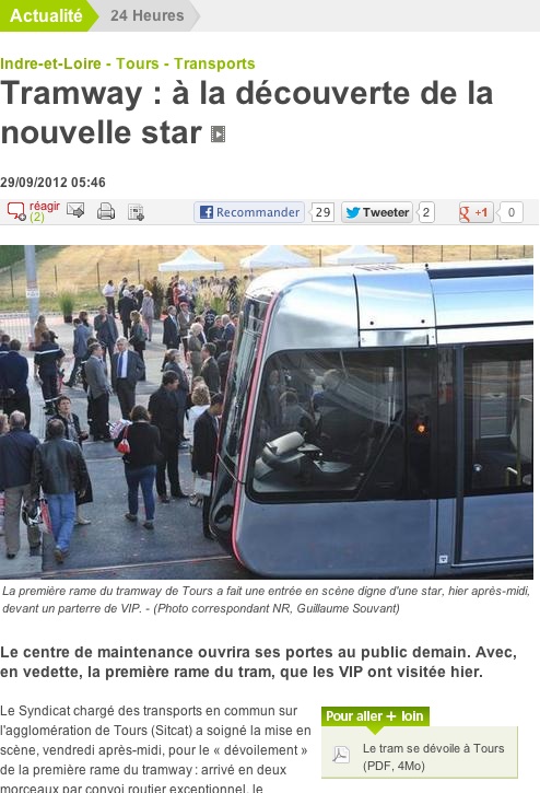 Article NR Tram Tours 29-09-12 Article NR Tram Tours 29-09-12